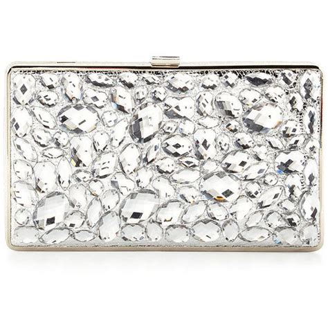 Sondra Roberts Patterned Metallic Box Clutch Evening Handbag 